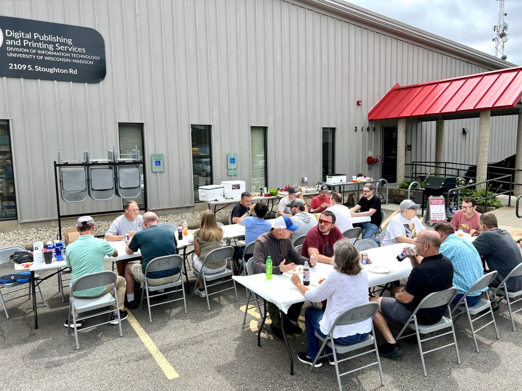 DPPS cookout 8/1 - Enjoying a meal in community