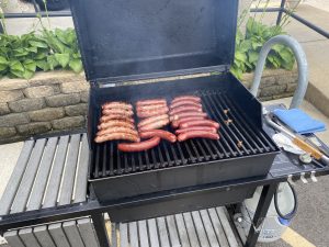 DPPS Cookout 8/1 - grill full of brats
