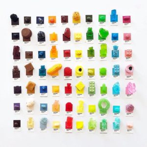Pantone chips matching to 100 individual pieces of Halloween candy.
