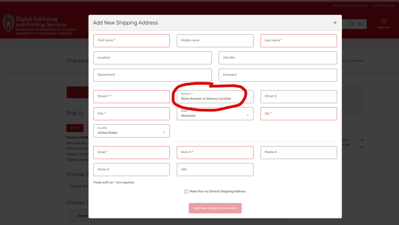 Street 2 is now a required field in our order entry system. 